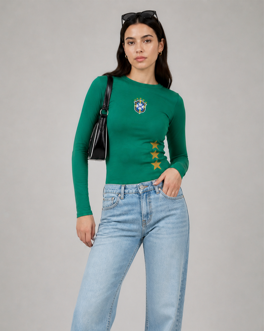 Brazil Long-Sleeve Green Top