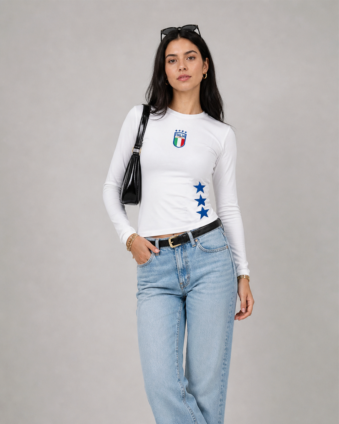 Italy Long-Sleeve Top White